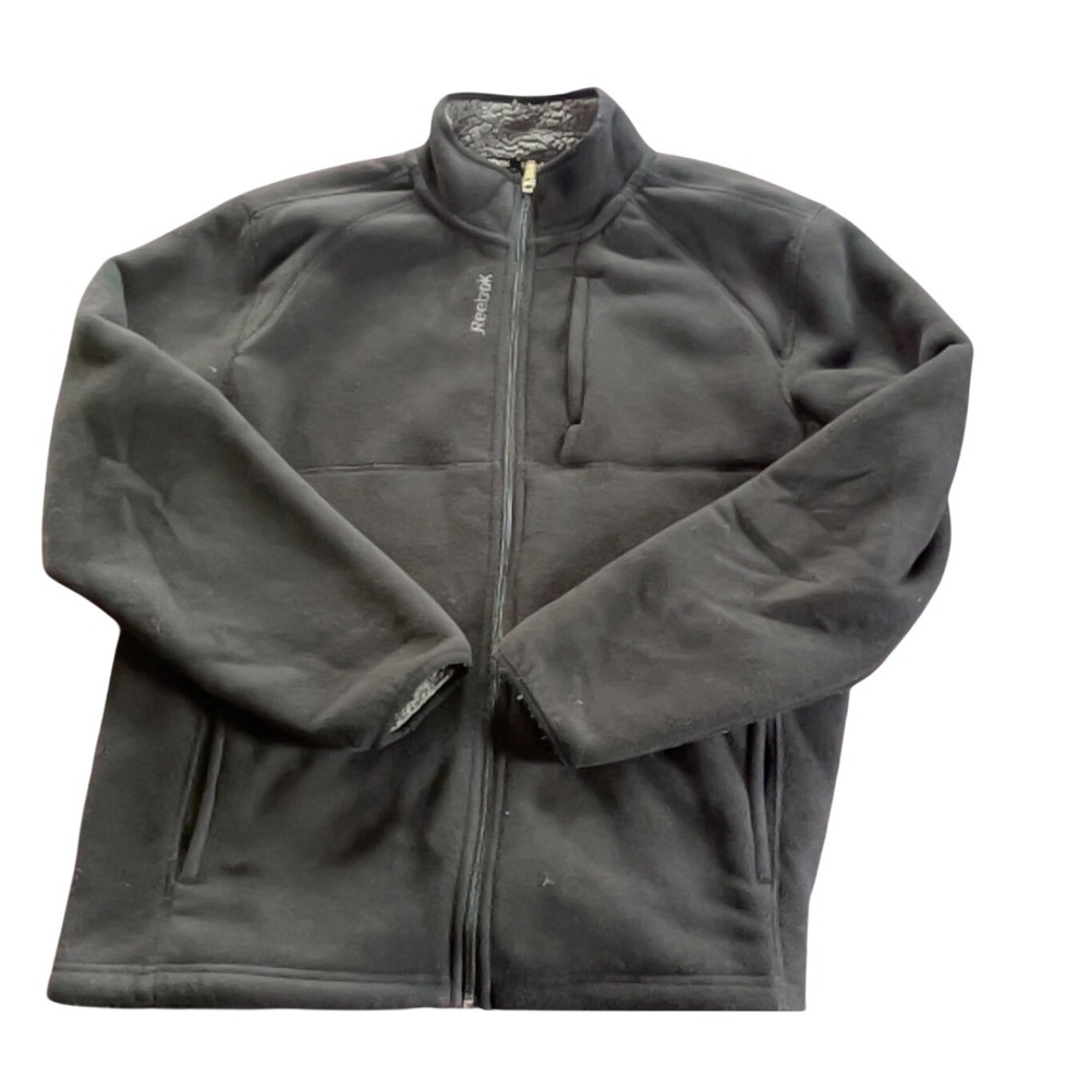 Mens Reebok Black Full‎ Zip Fleece Jacket Size M/M